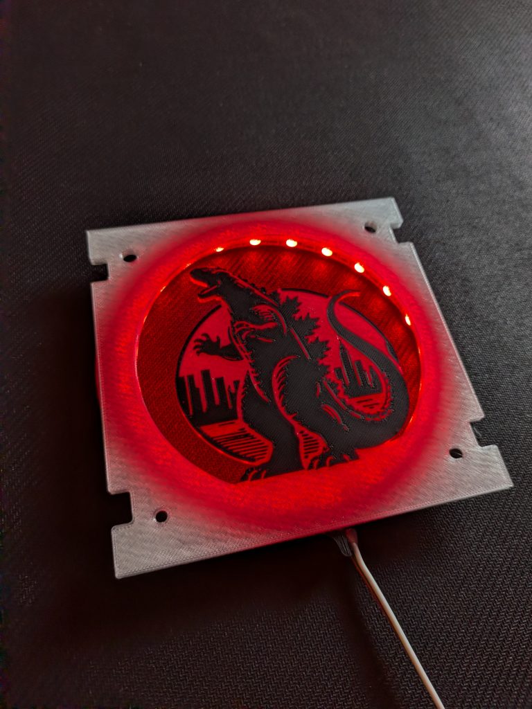 Godzilla 5.25-inch Speaker Inserts for Stern Expression Lights and Speaker Kits - Godzilla and City Silhouette